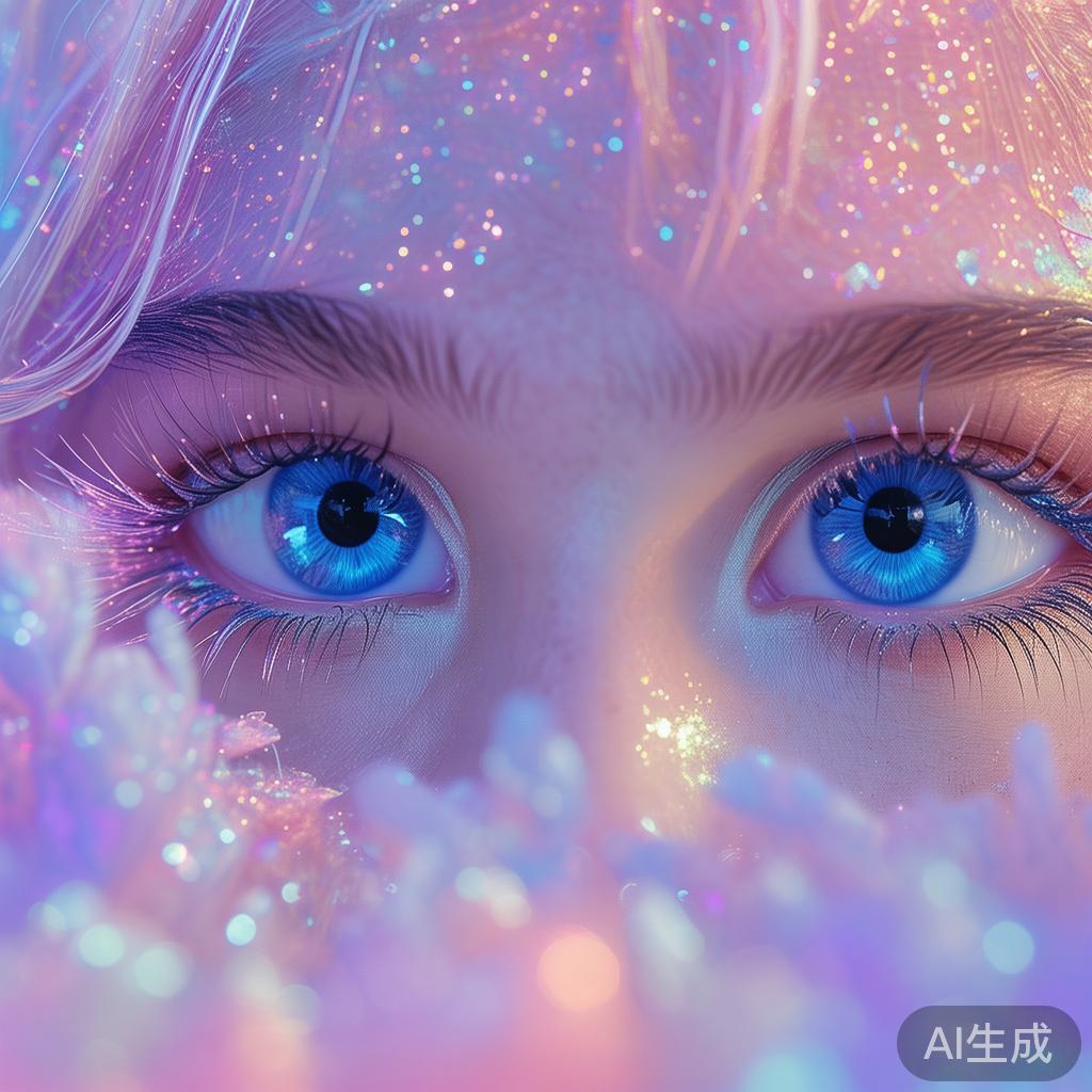 卡通唯美眼睛图片，萌系梦幻诗意