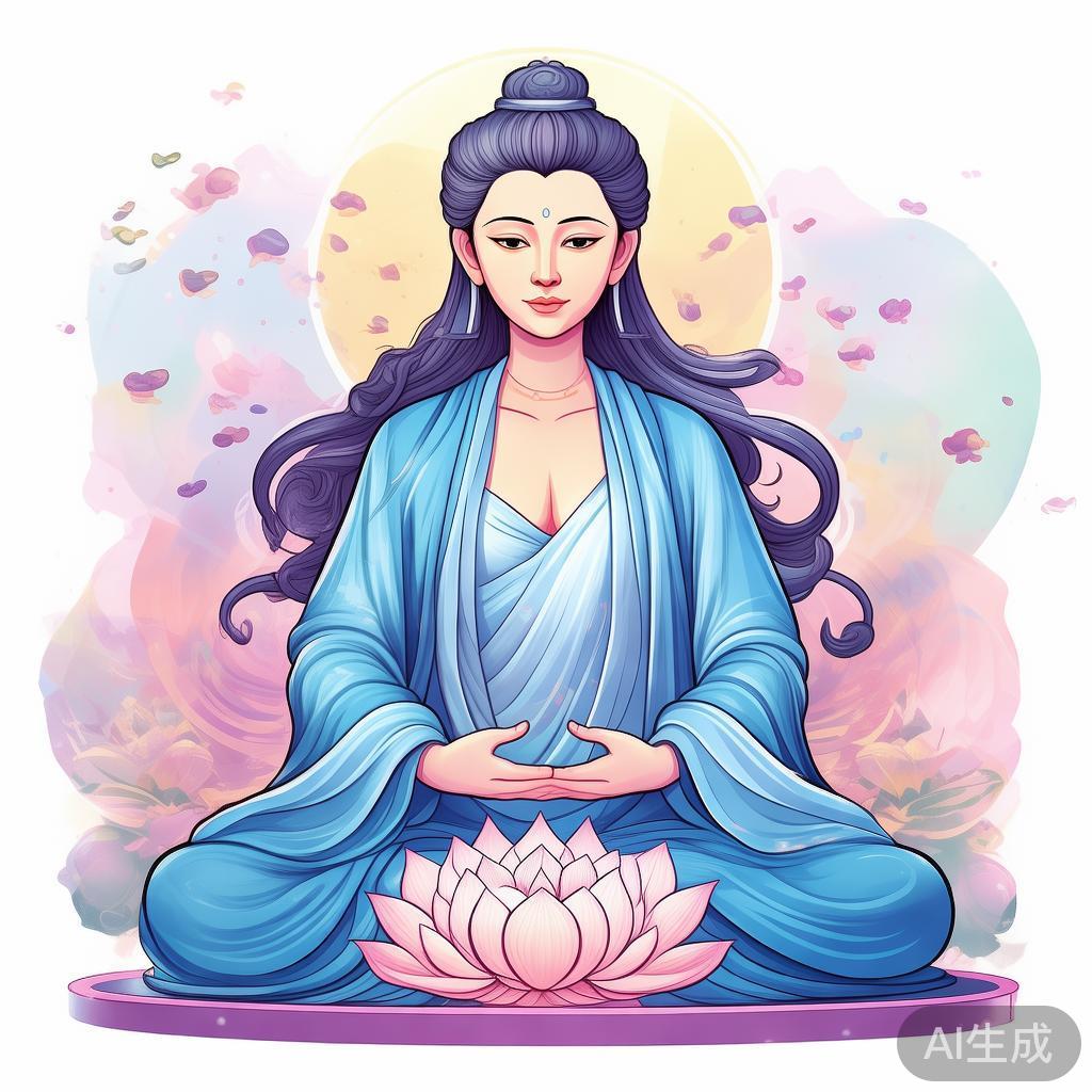 卡通素描观音佛像图片大全