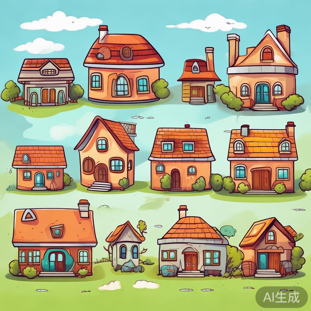 卡通温馨的房子简笔画图片大全