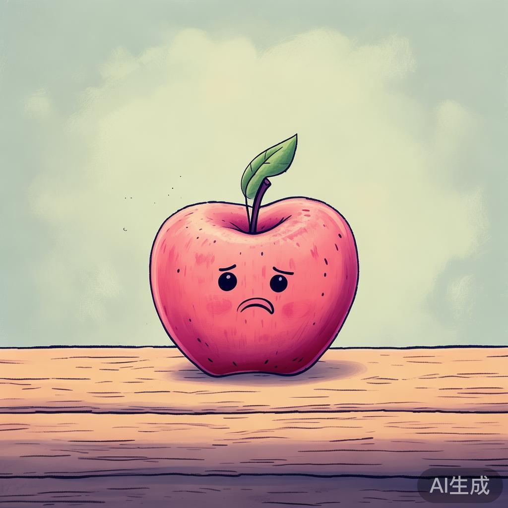 落单苹果：卡通伤感图片