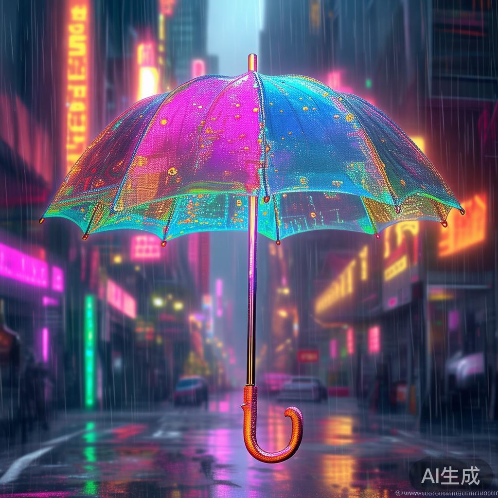 赛博萌伞霓虹图片