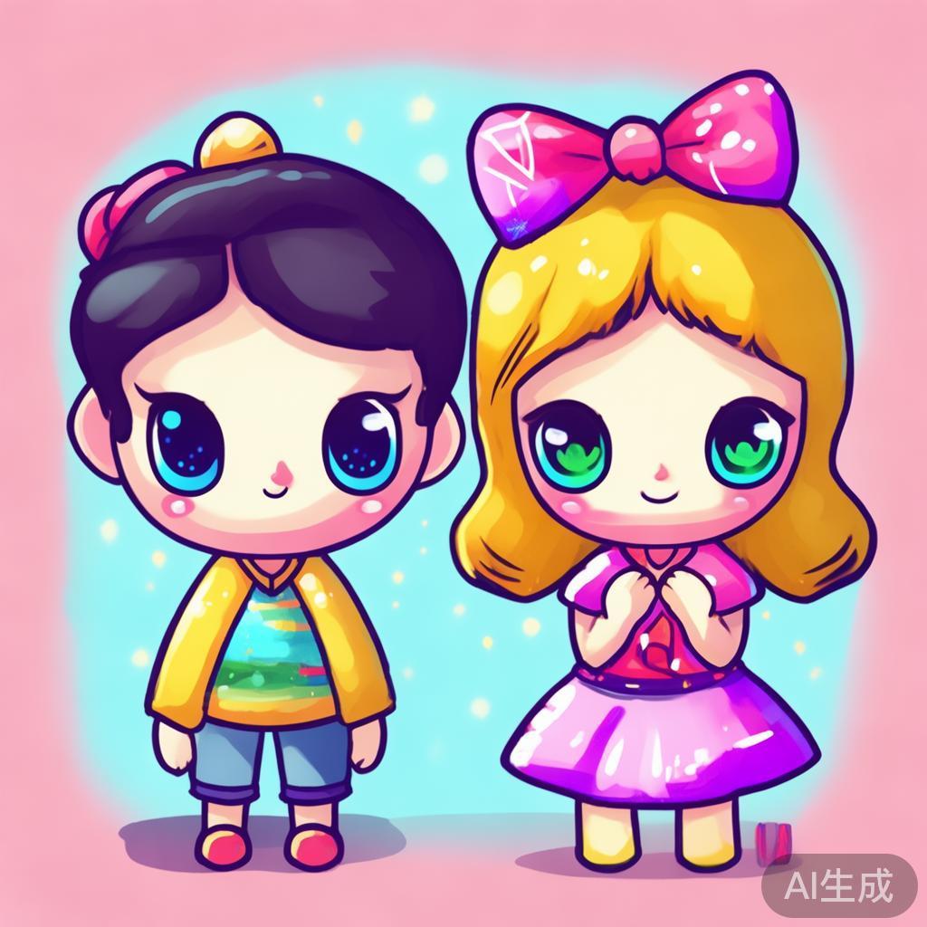 卡通素描qq情侣头像图片