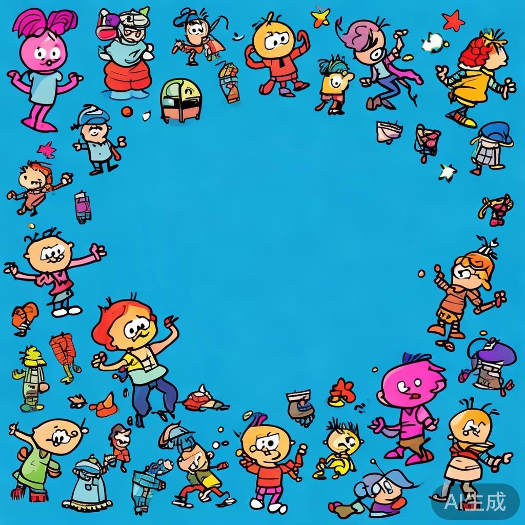 卡通素描蓝色PPT背景图片