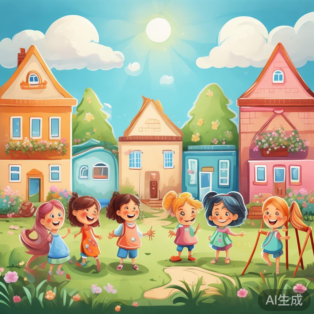 卡通唯美幼儿园背景图片