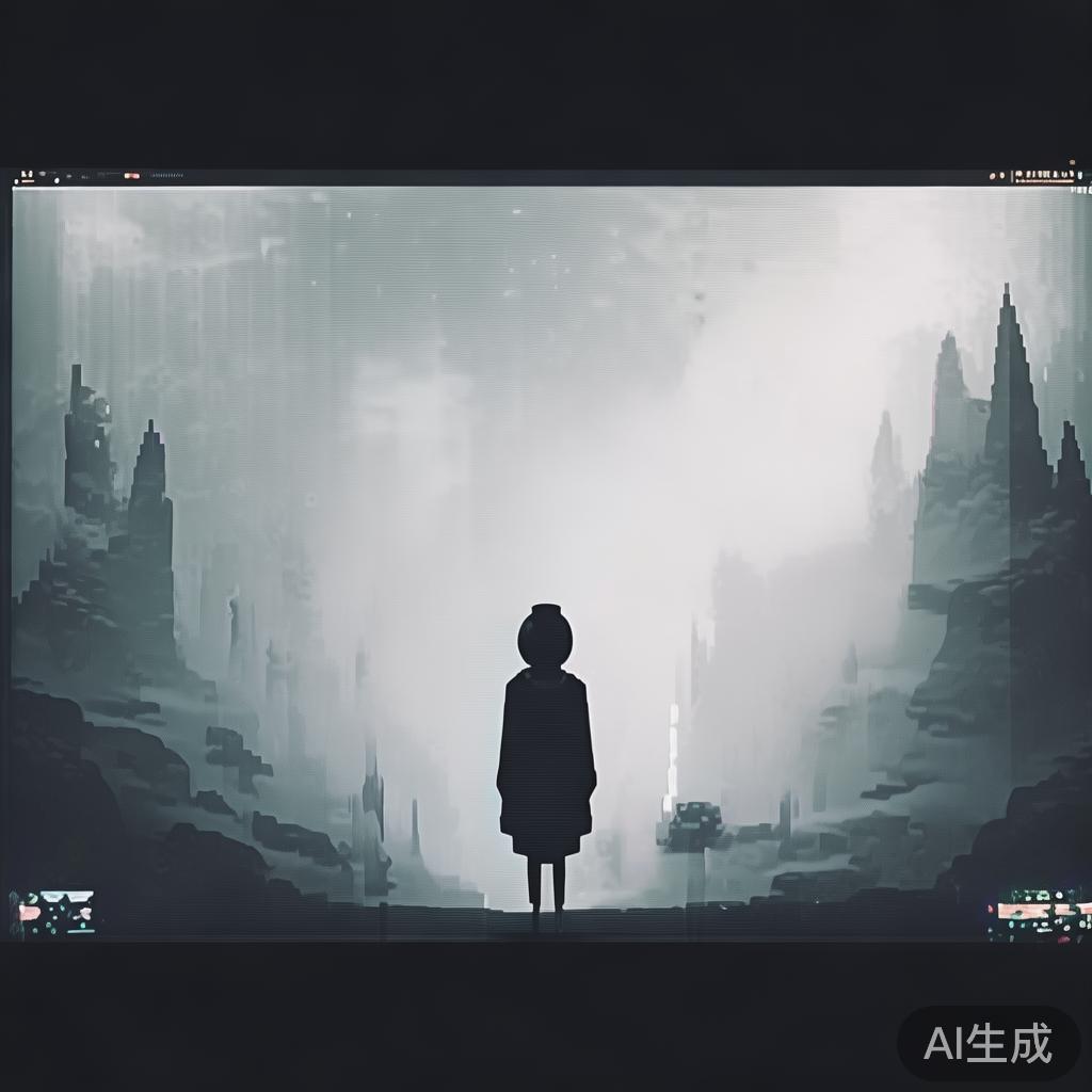 卡通电脑图片背景，落灰的孤影