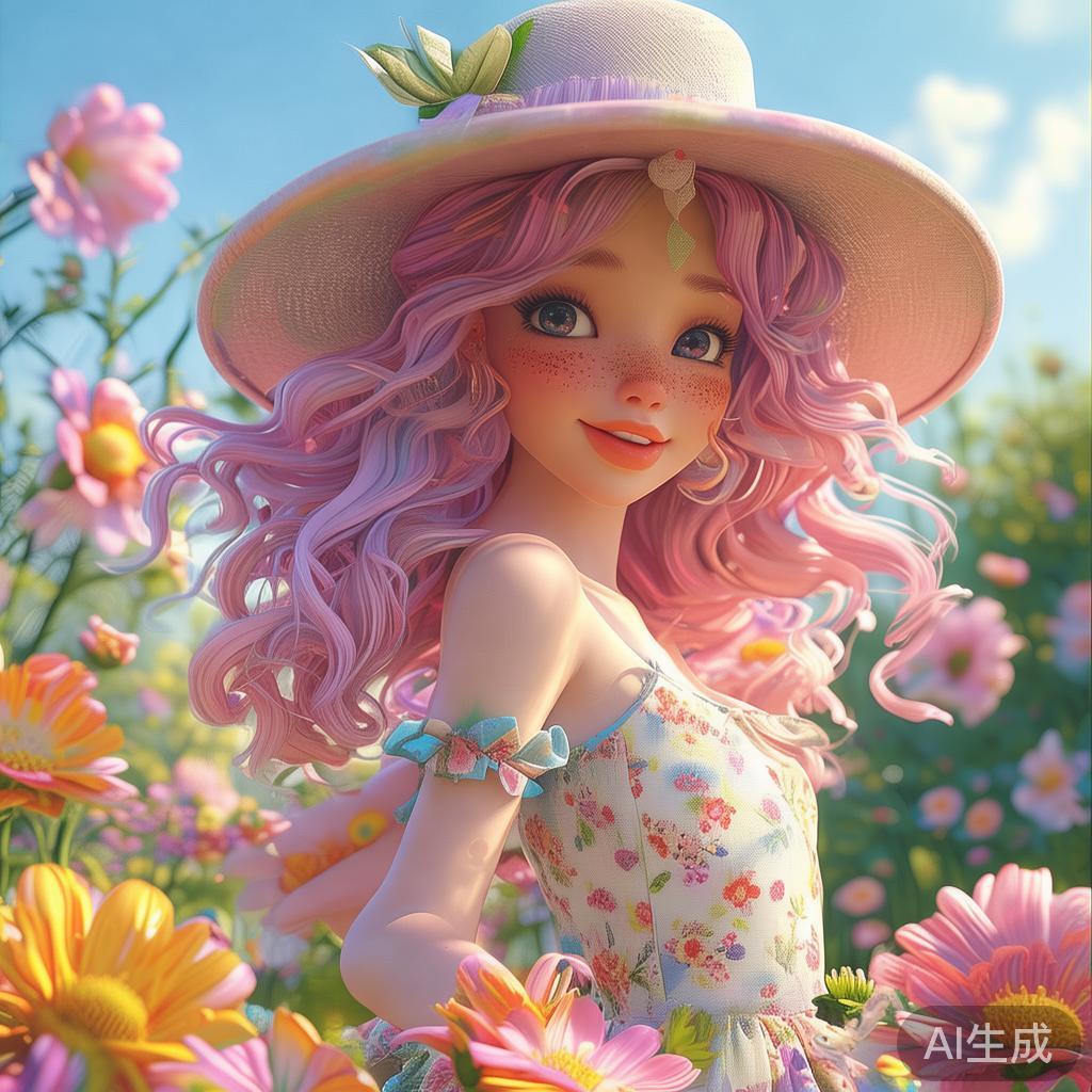 iuo体图片：卡通美女春日俏萌