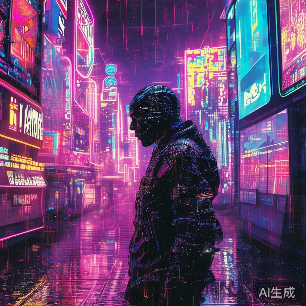 像素赛博海报赏·霓虹图片幻彩夜