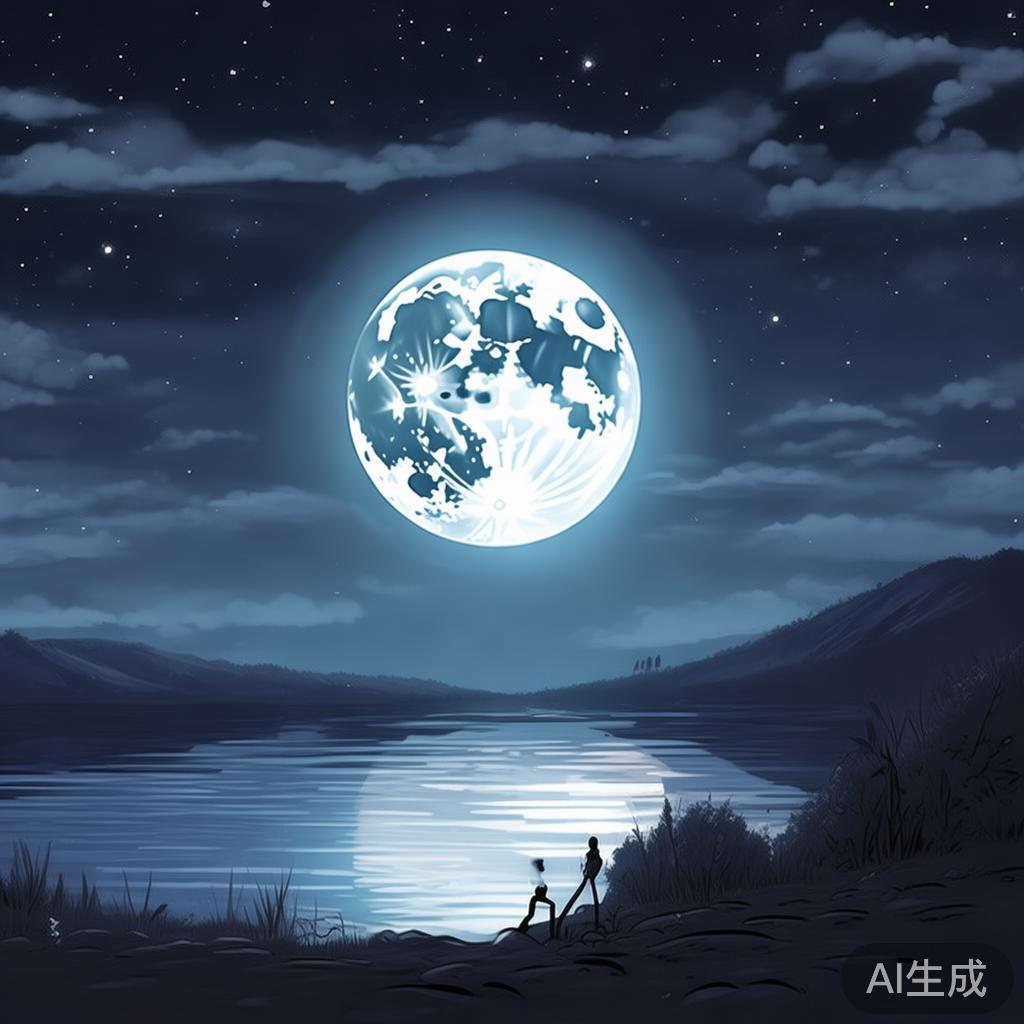 孤月低语·卡通伤感图片