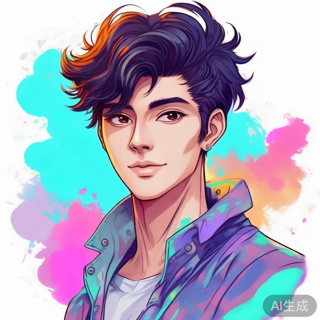卡通素描动漫帅哥图片