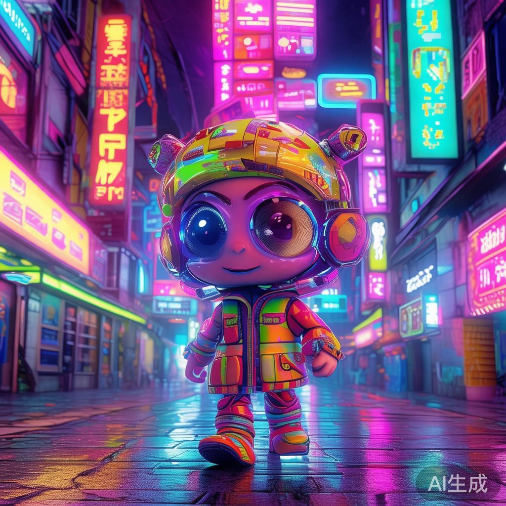 霓虹赛博萌系卡通简笔画图片