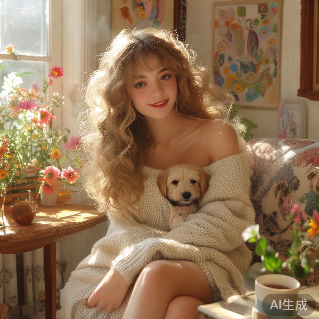 甜萌美女的温馨图片