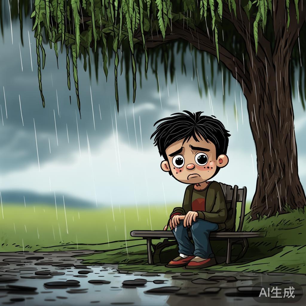 漫画启示的卡通伤感图片