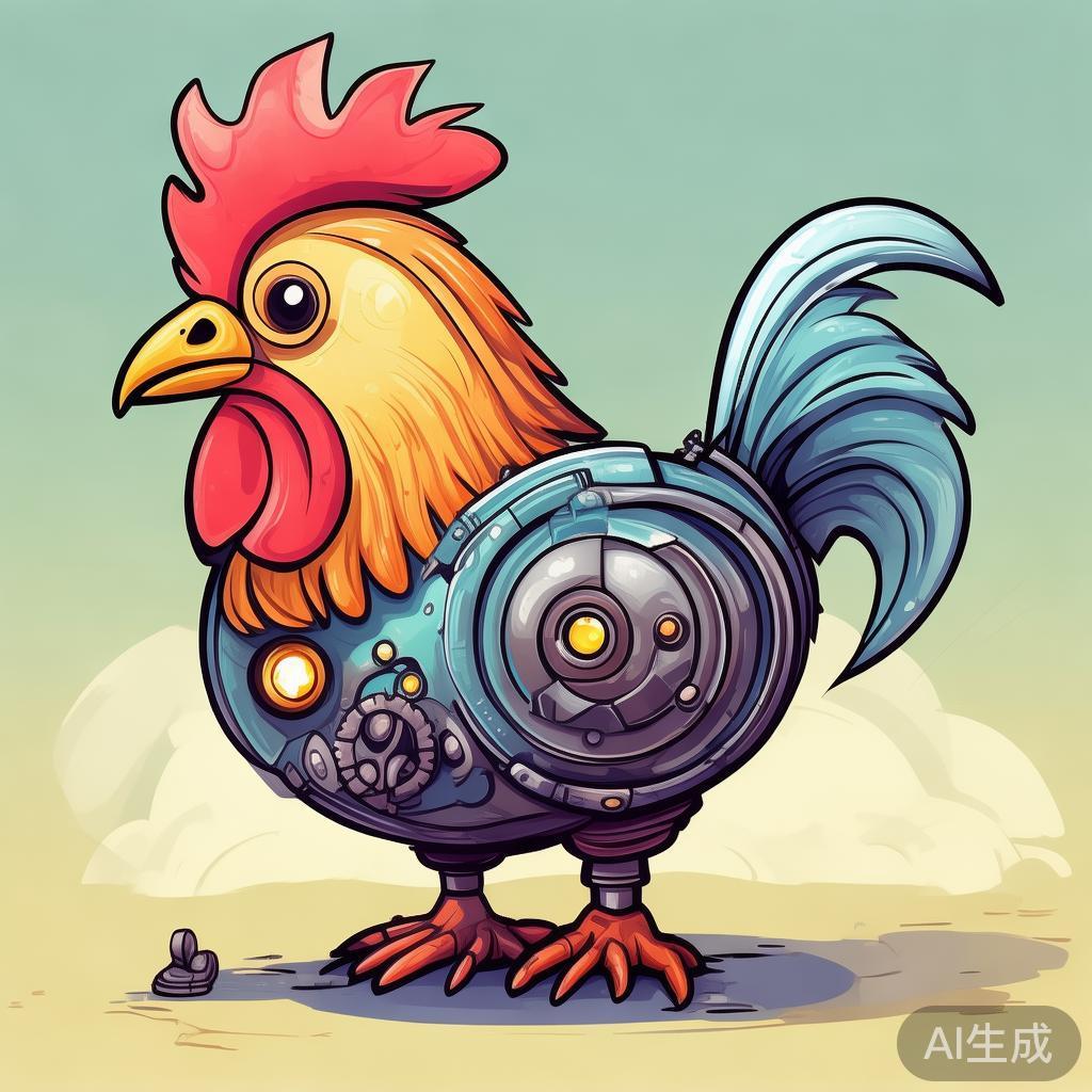 机械公鸡卡通简笔画图片