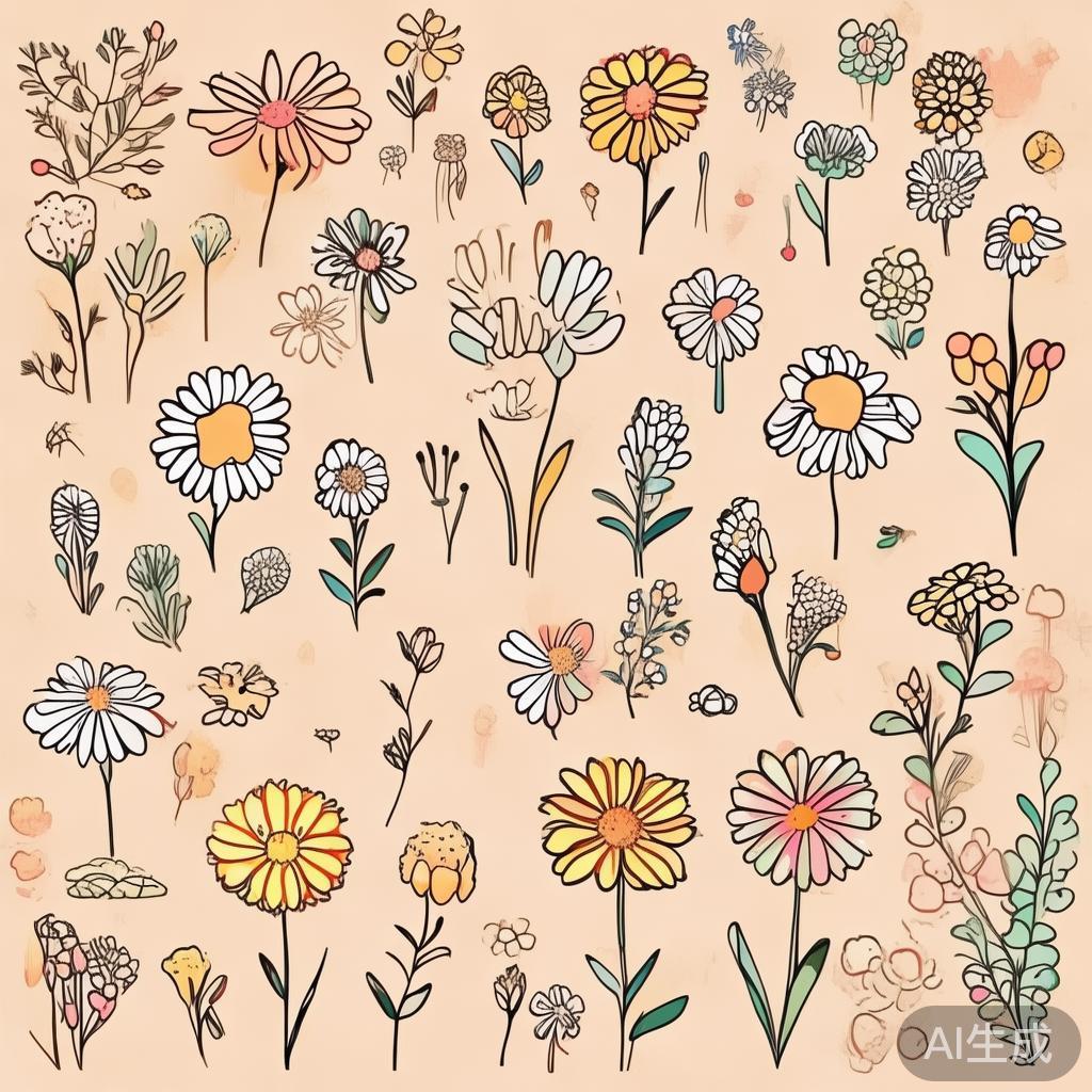卡通温馨：花卉简笔画图片集