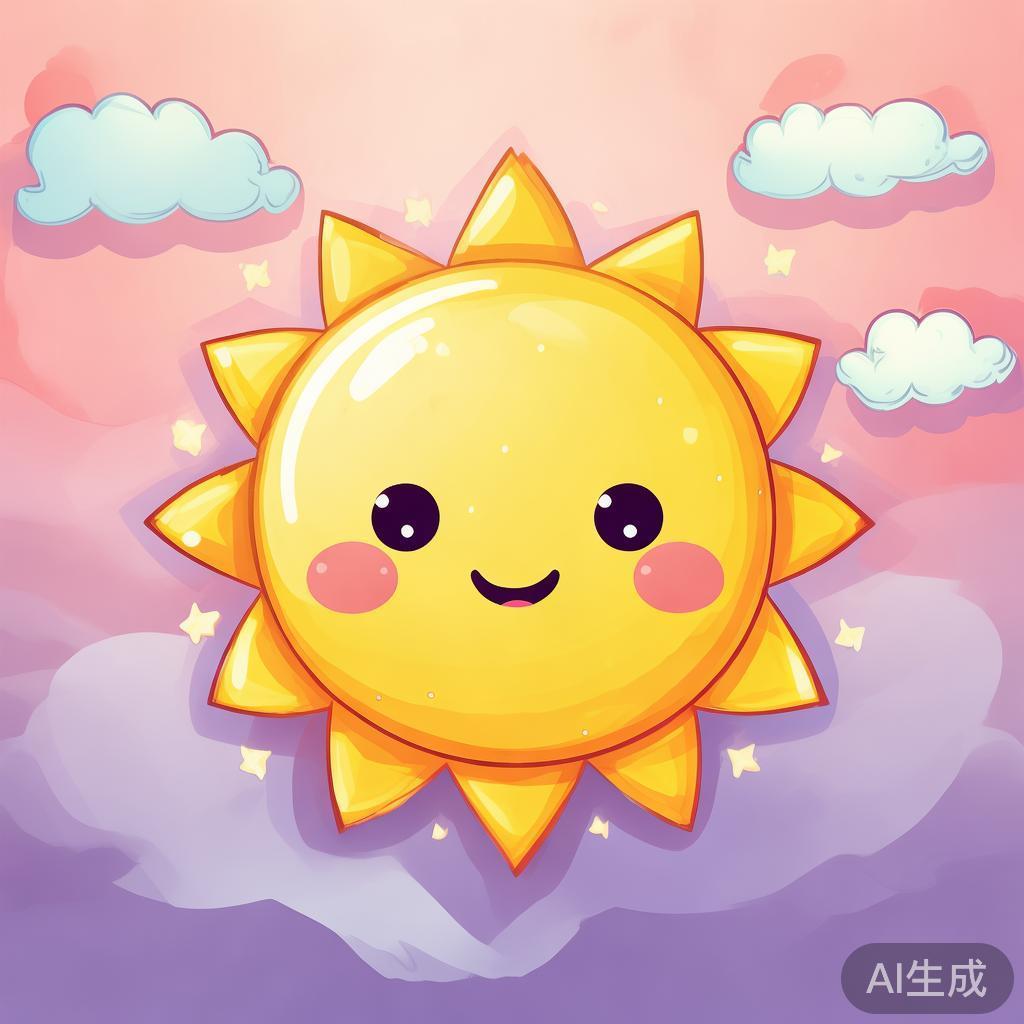 温馨卡通太阳简笔画图片