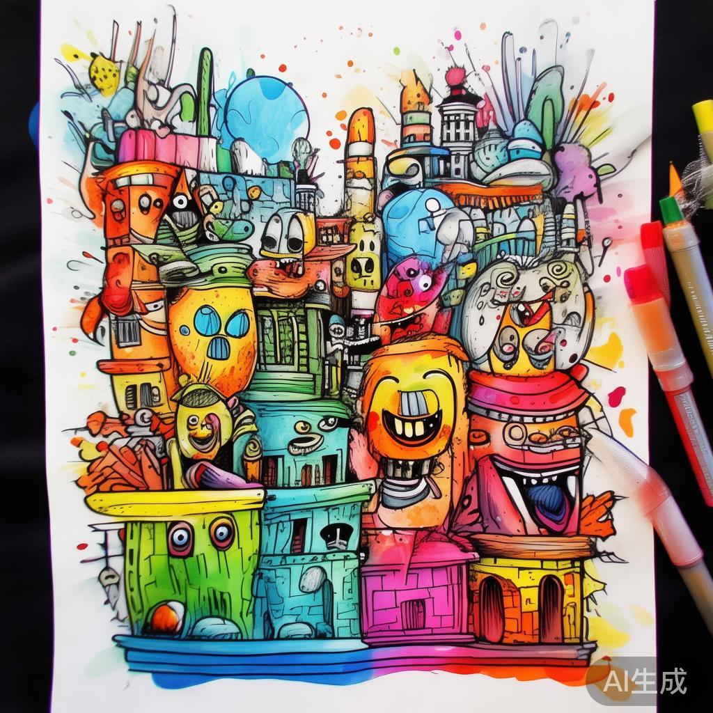 卡通素描图片素材手绘风