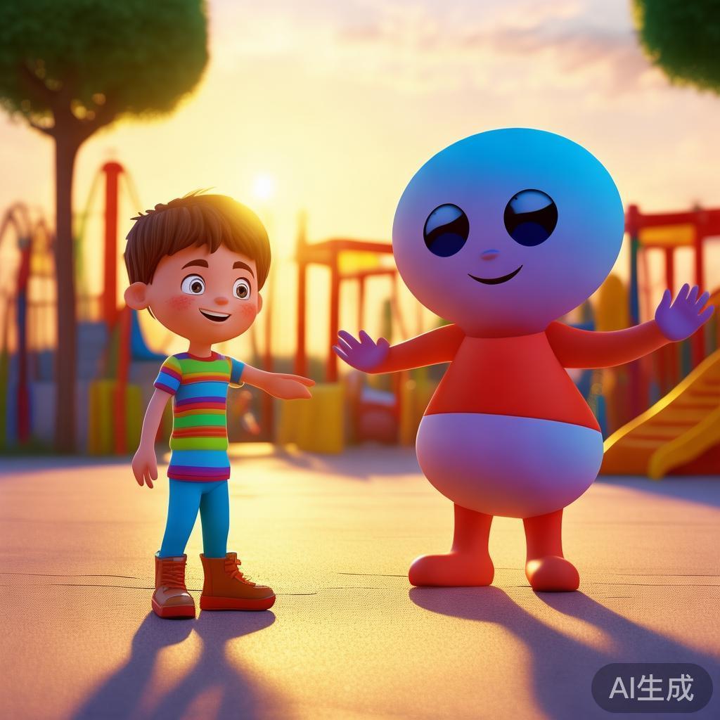 幼儿园卡通图片，再见小影子