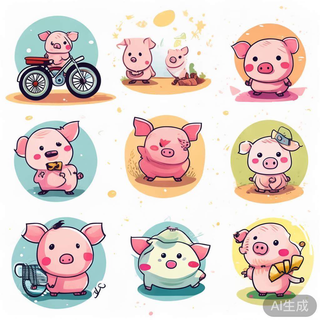 小猪简笔画萌趣图片大全