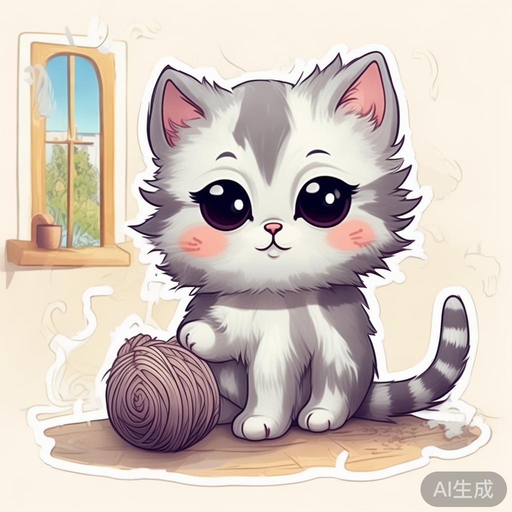 卡通简笔画小猫萌趣图片