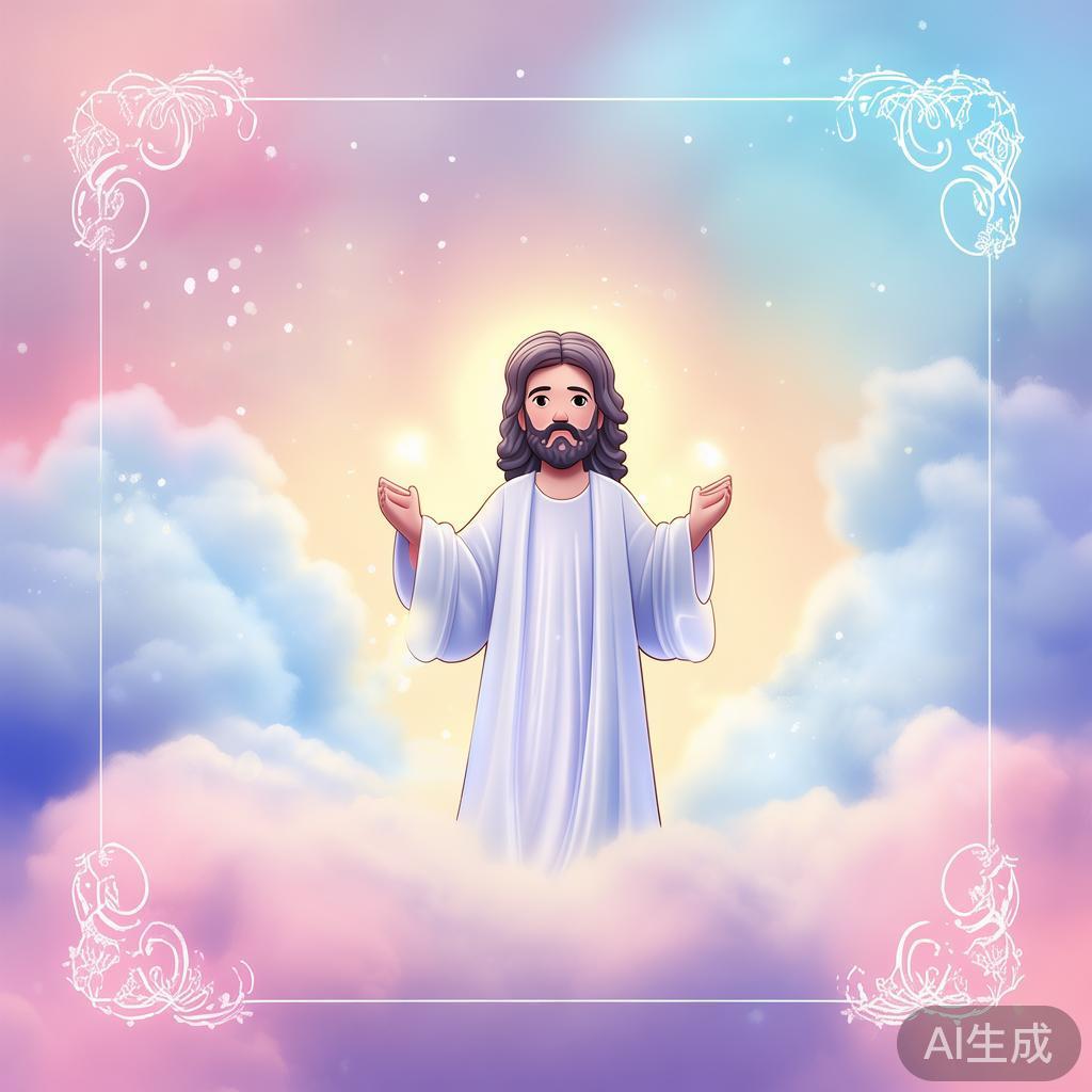 梦幻卡通基督PPT背景图片