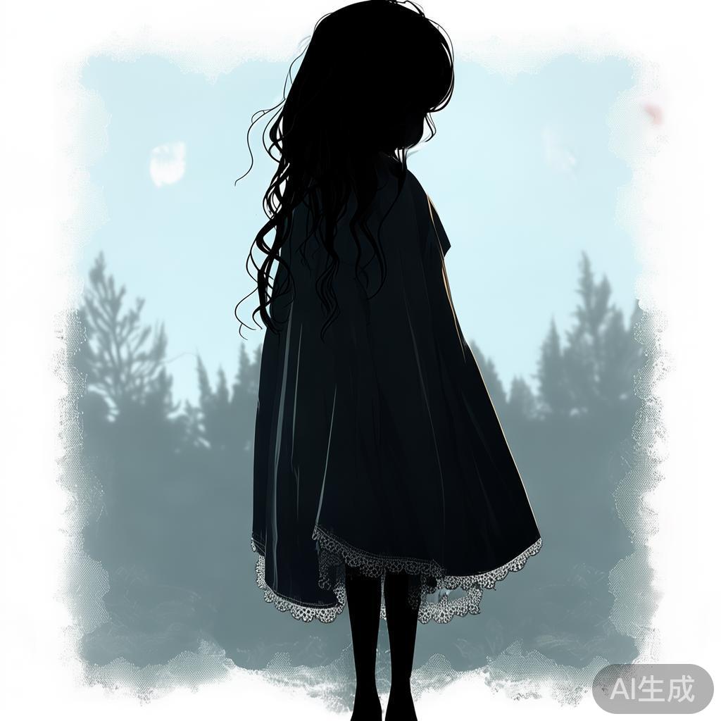 卡通少女臀影忧伤图片