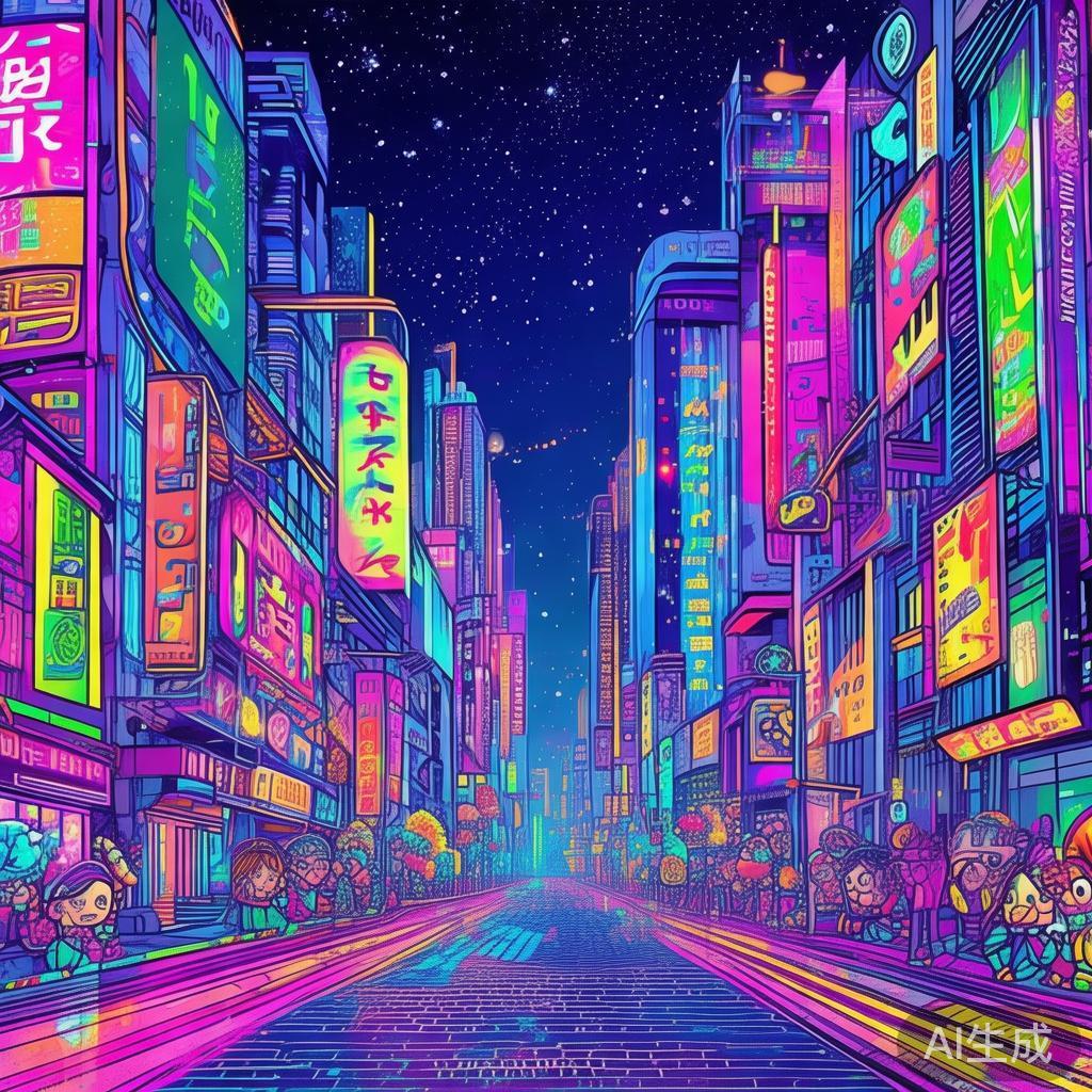 微信背景图片：赛博霓虹卡通壁纸