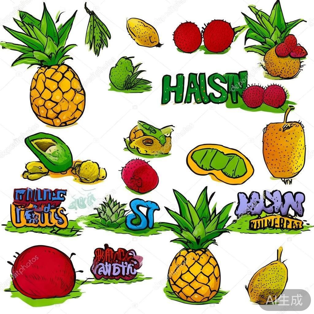 卡通素描海南水果图片及名称