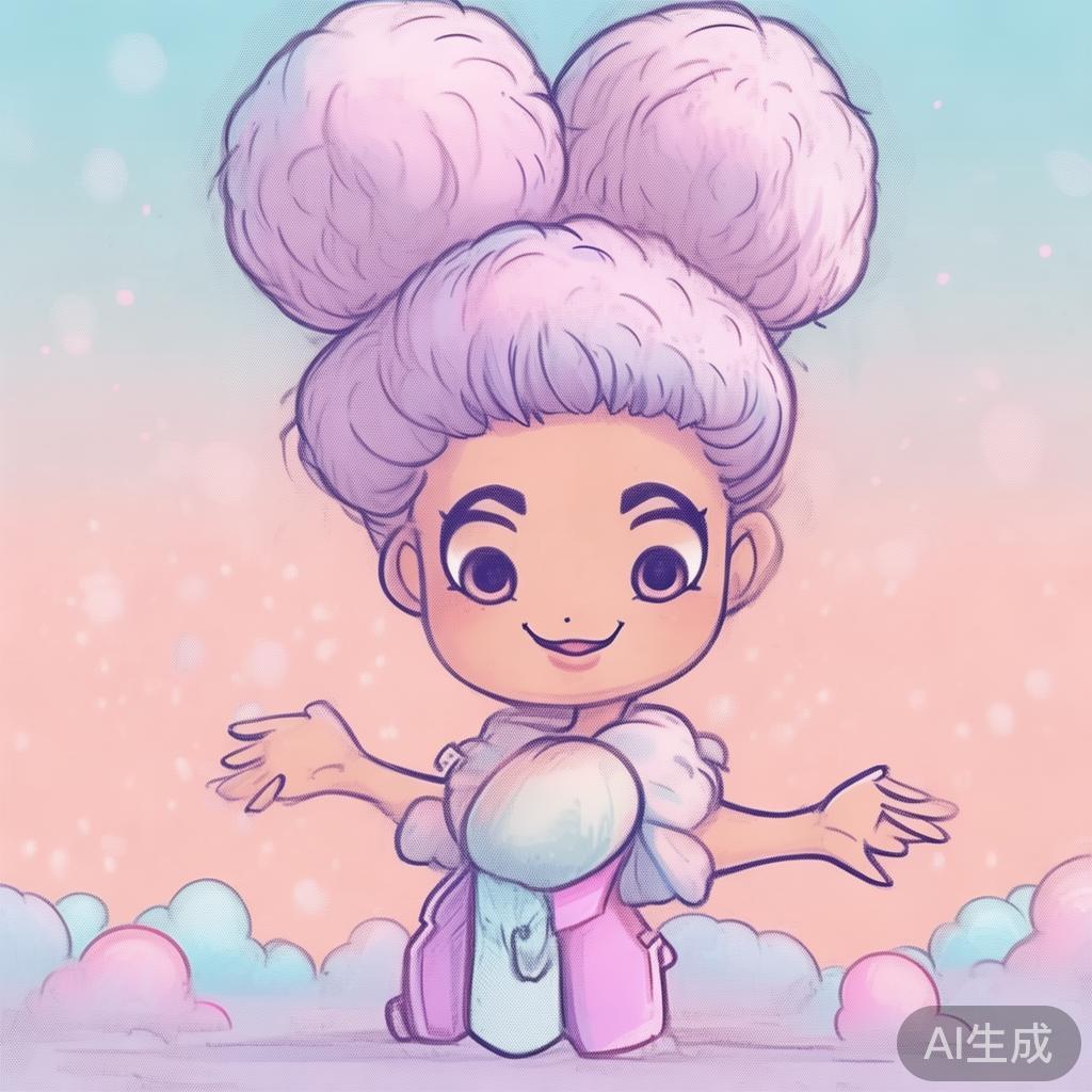 卡通素描萌系女人大馒头图片
