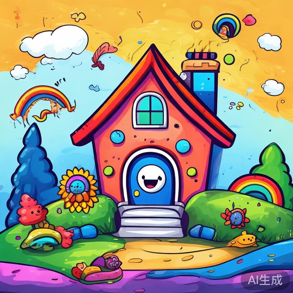 幼儿卡通简笔画房子萌趣图片
