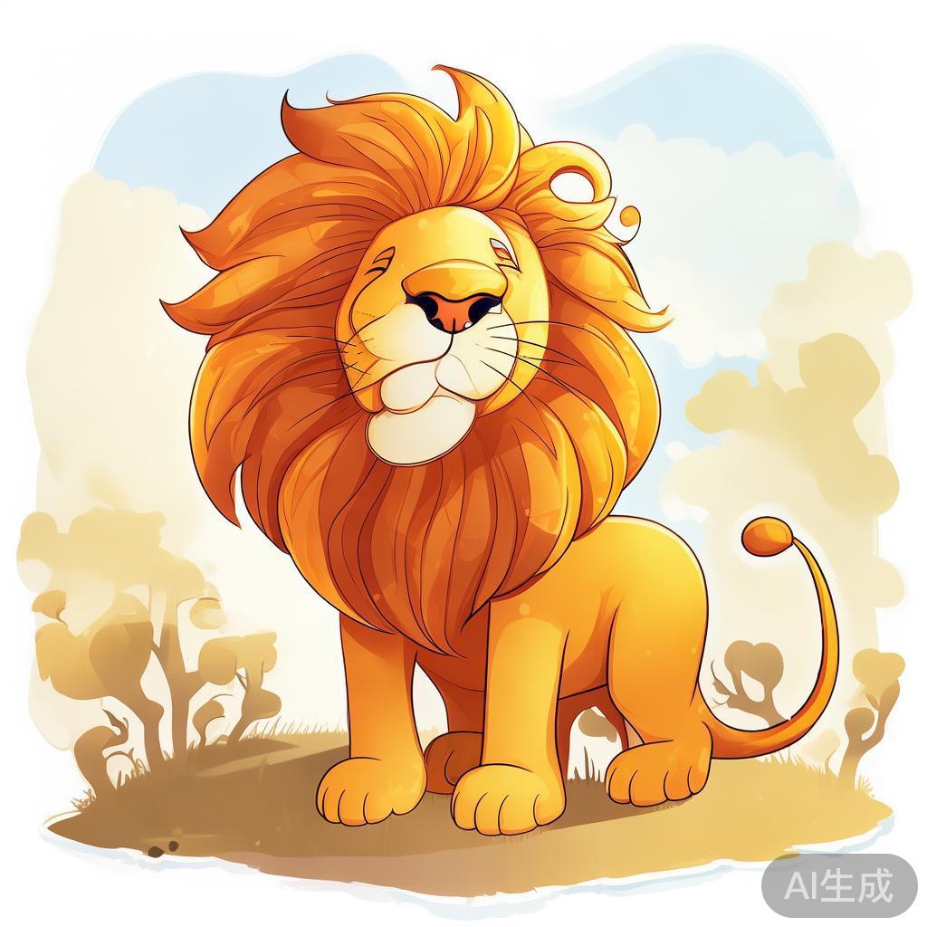 卡通唯美狮子简笔画图片