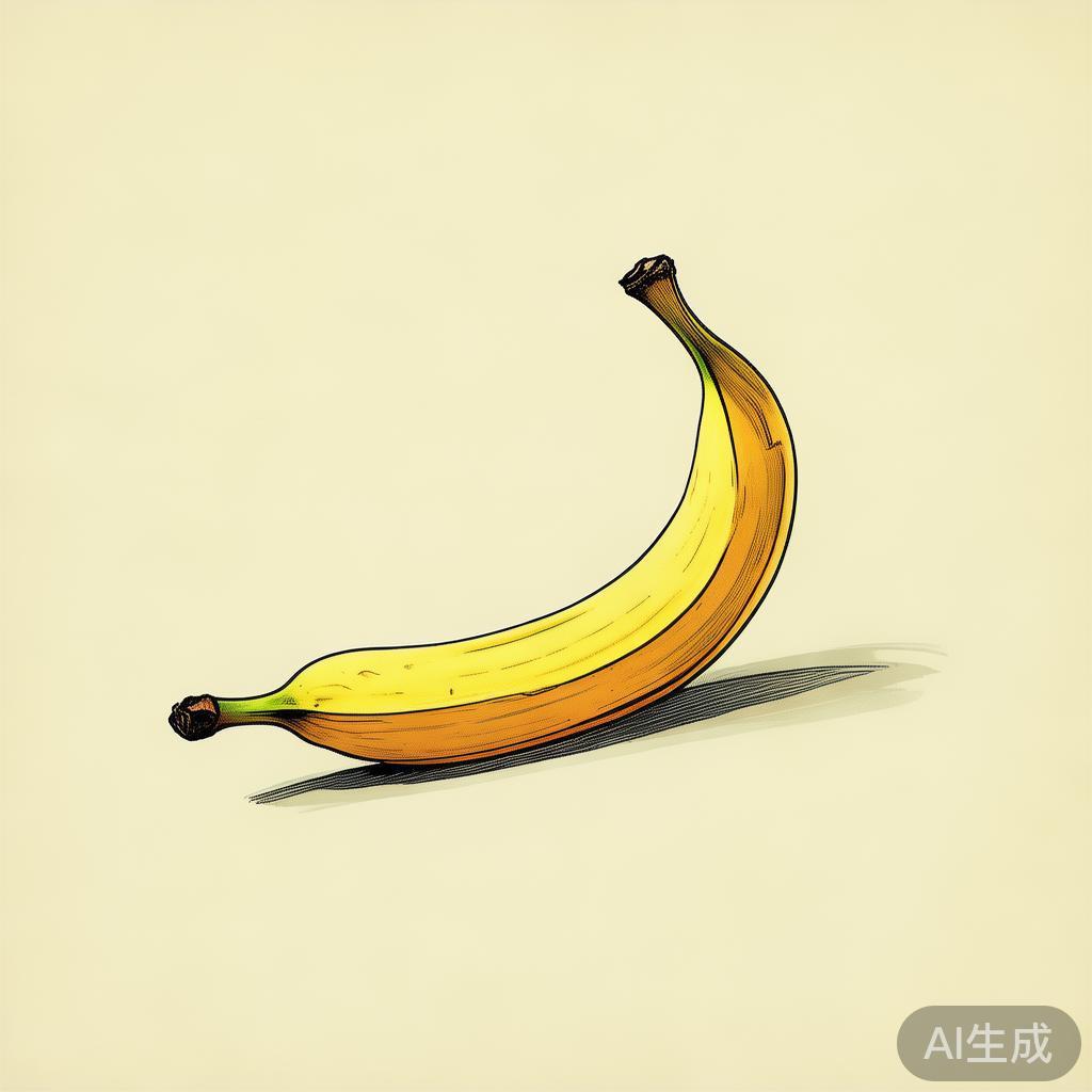 香蕉简笔画图片：孤影独白
