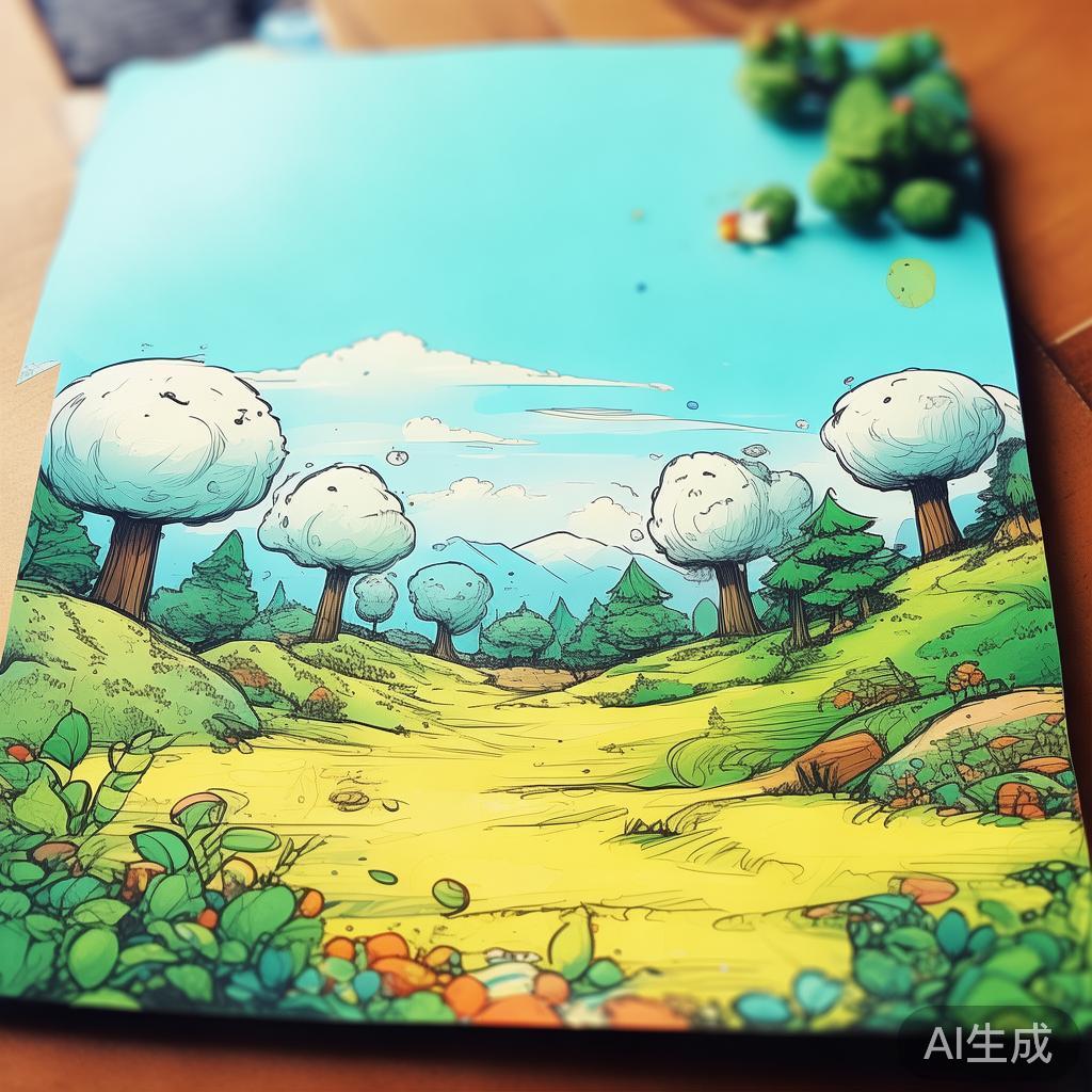 卡通素描好看背景图片
