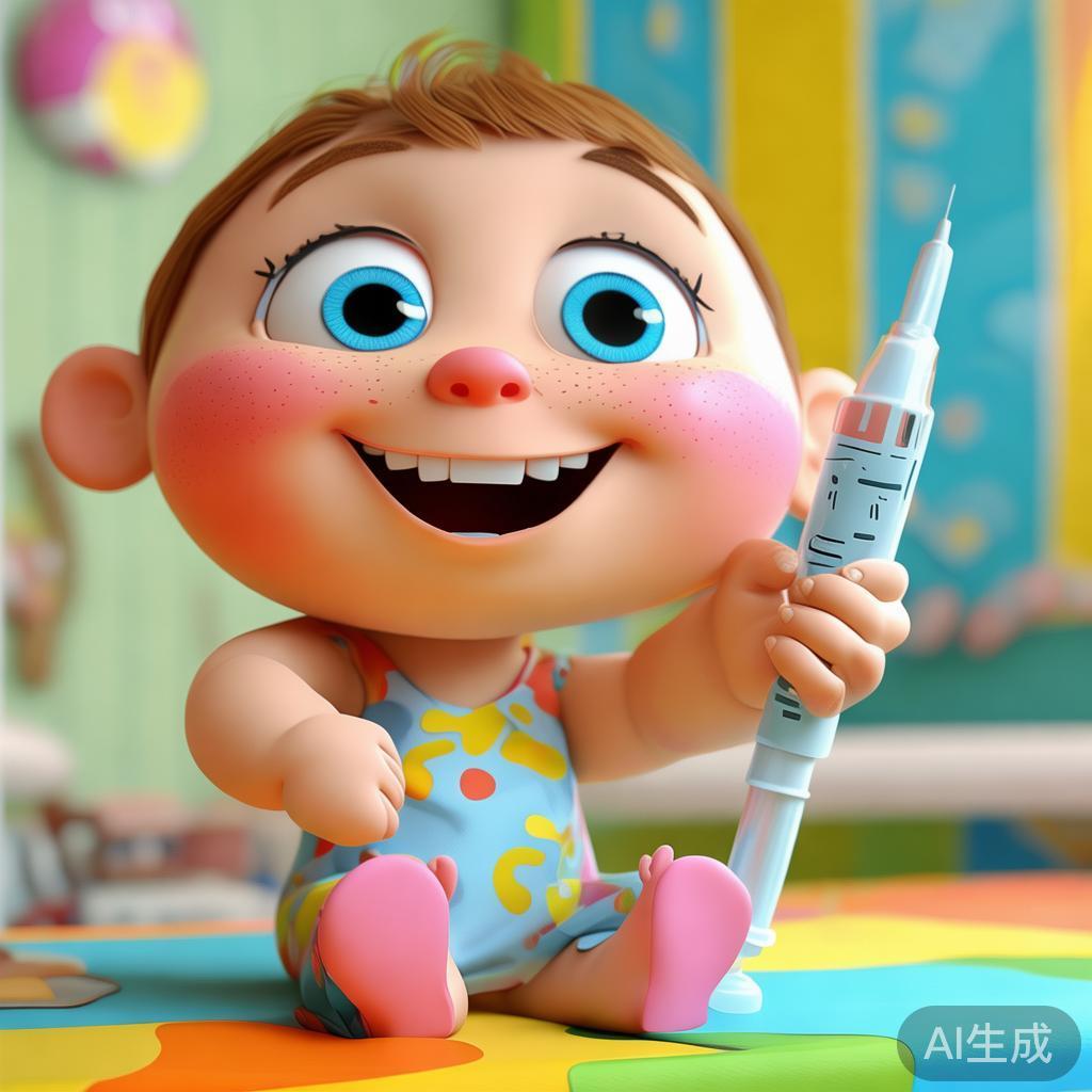 打针卡通图片萌娃不怕针