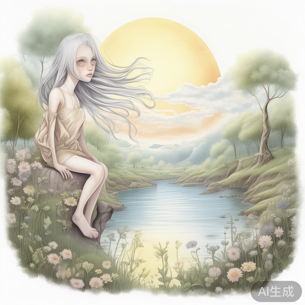 漫画图片素描：唯美卡通风绘