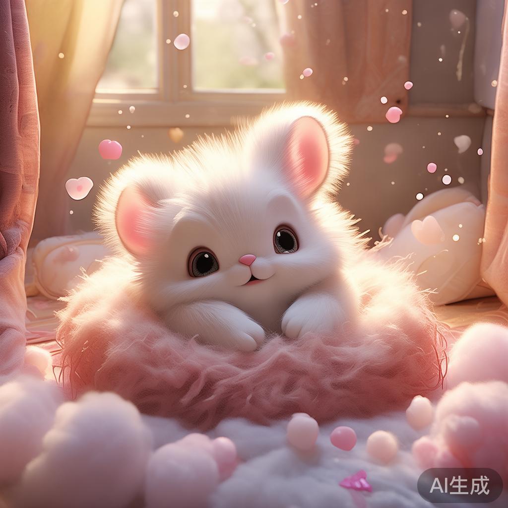 卡通兔子图片：软萌暖窝小甜梦