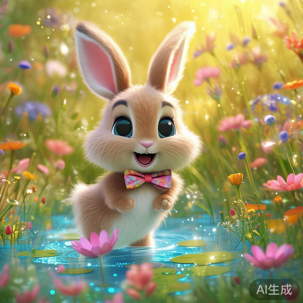 萌趣卡通兔子图片