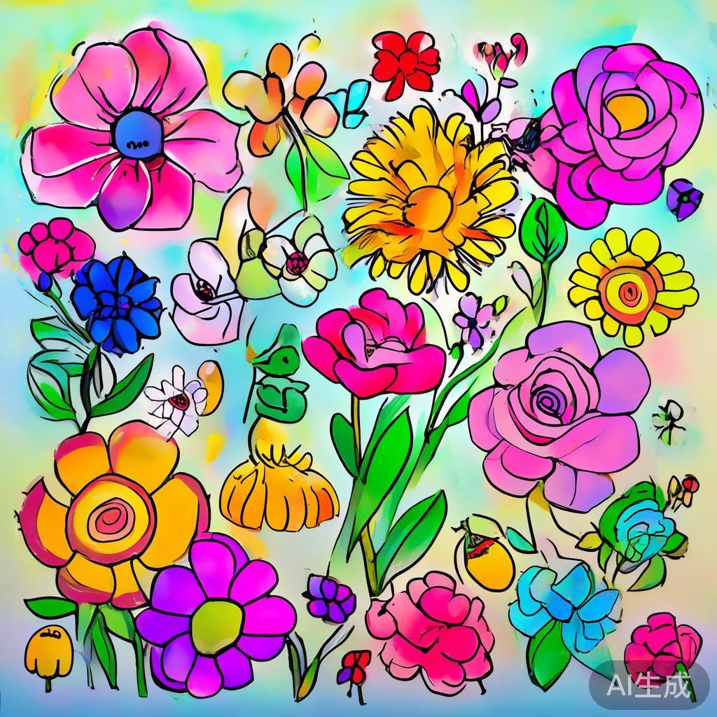 卡通素描花朵图片大全