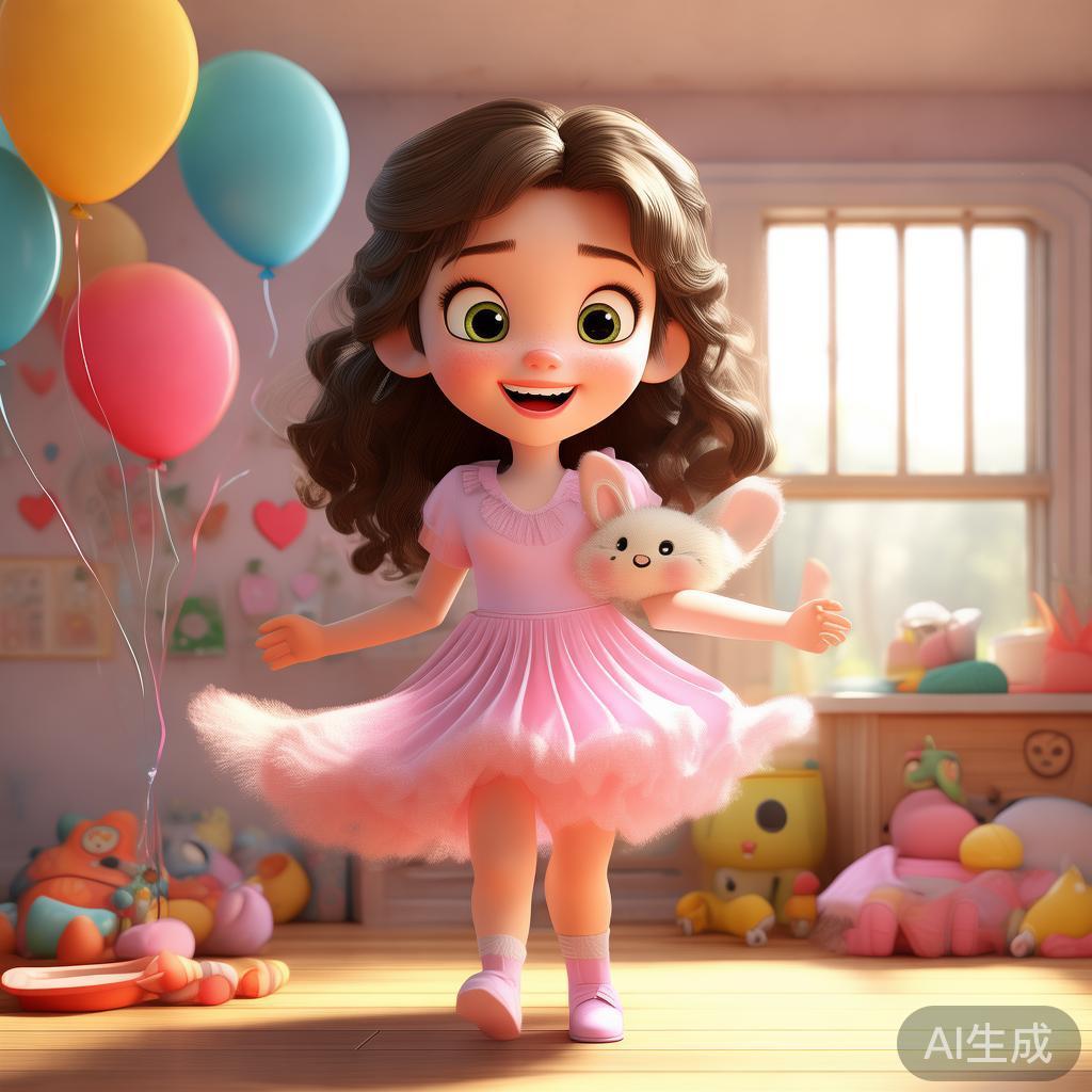 卡通温馨女孩图片，可爱瞬间
