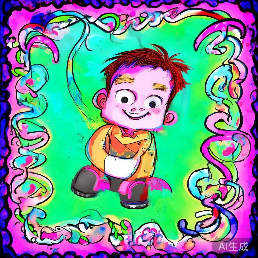 卡通素描风格人物背景图片