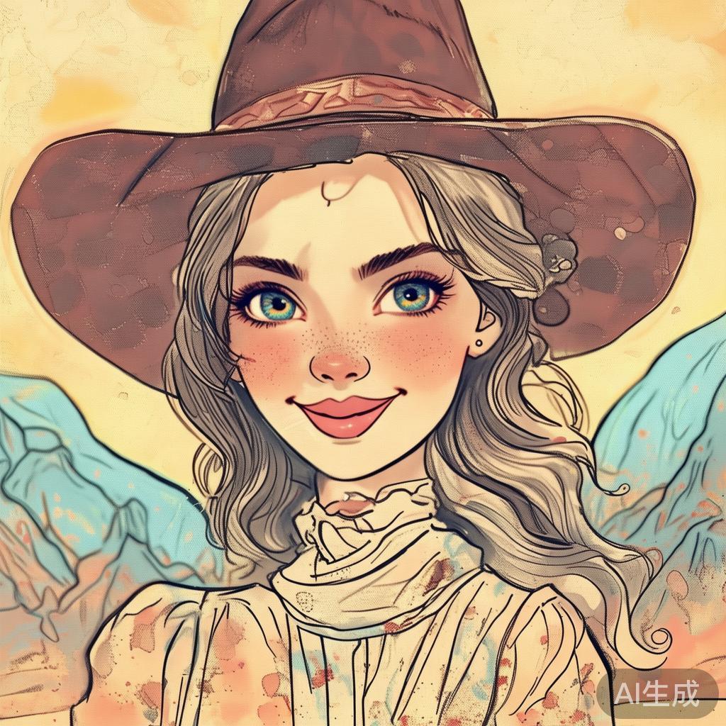 欧美美女卡通素描风图片