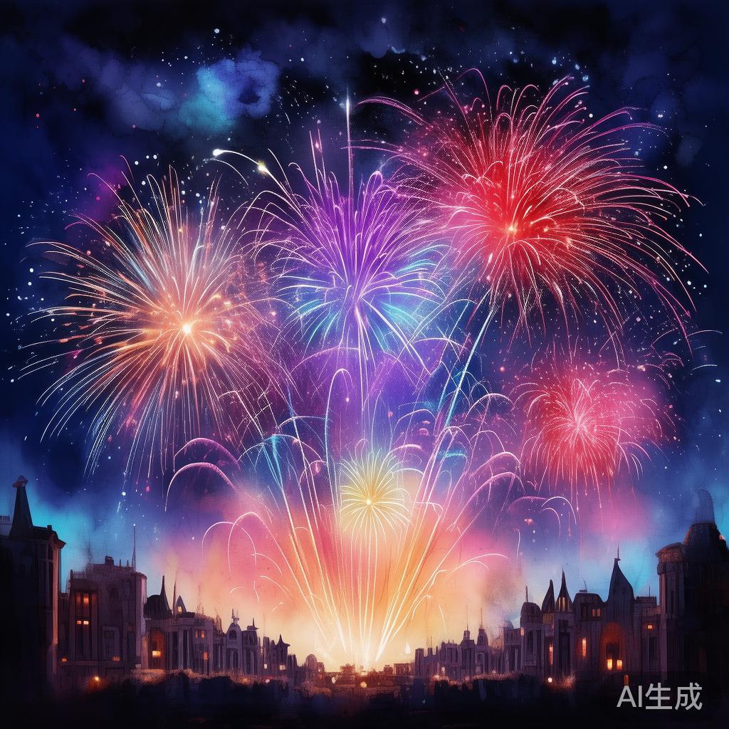 漫绘烟花图片唯美高清