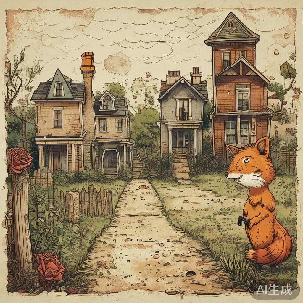 卡通房地产海报，旧梦伤感图片
