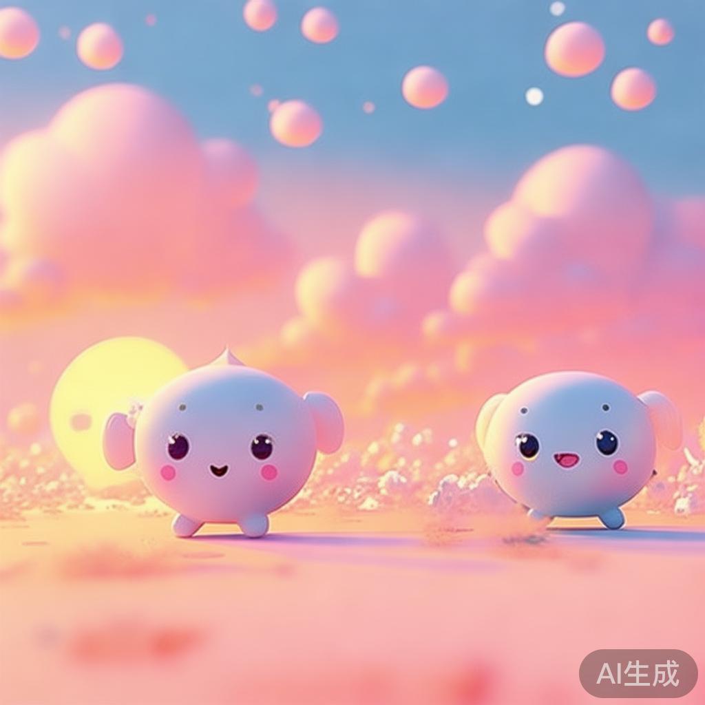 萌系可爱背景图片：动漫治愈图