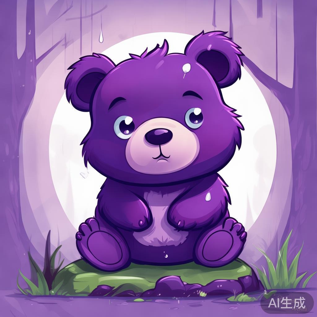 紫色小熊泪·卡通图片
