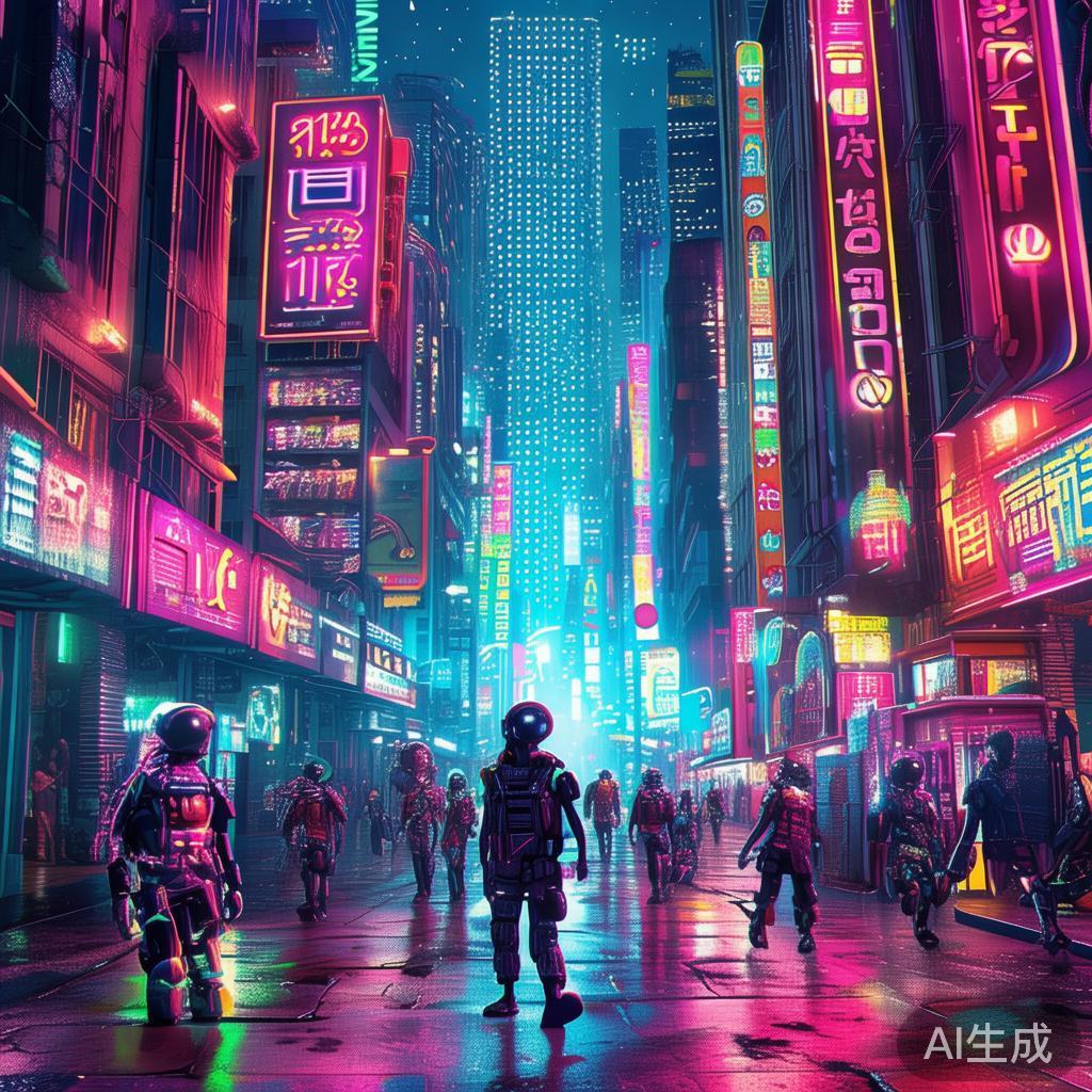 海报大小赛博卡通霓虹图片