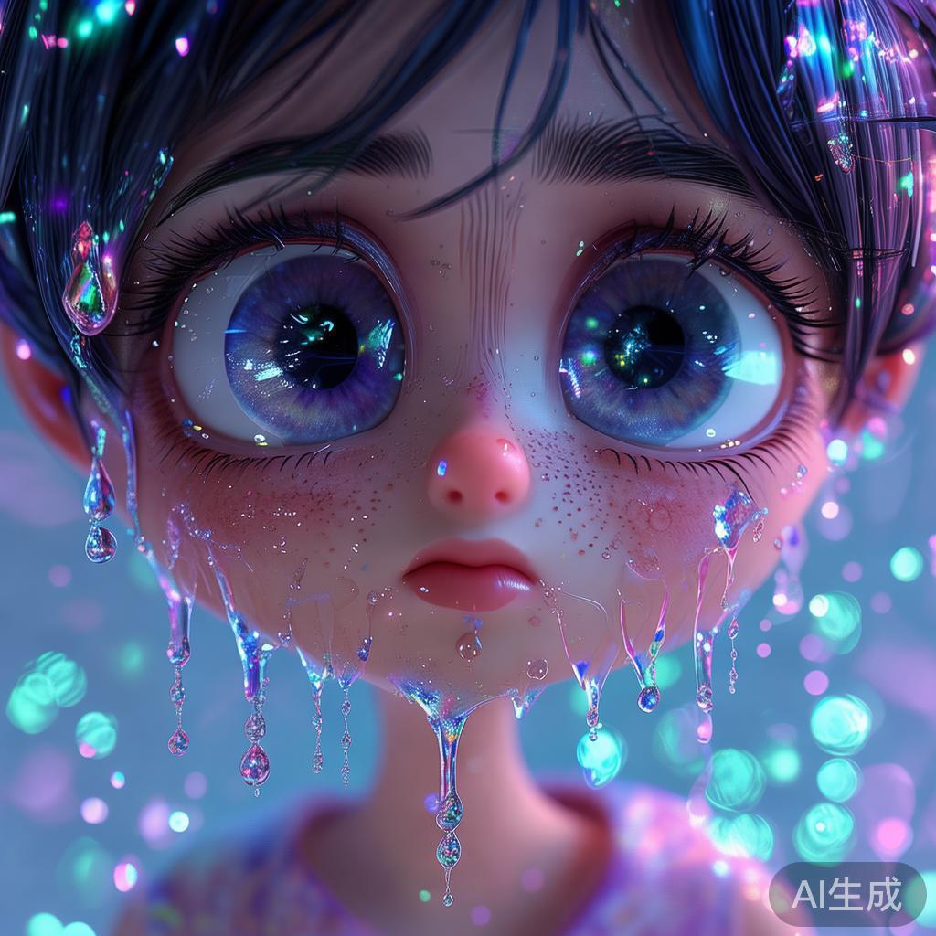 htu动漫动态图片：卡通泪光碎影