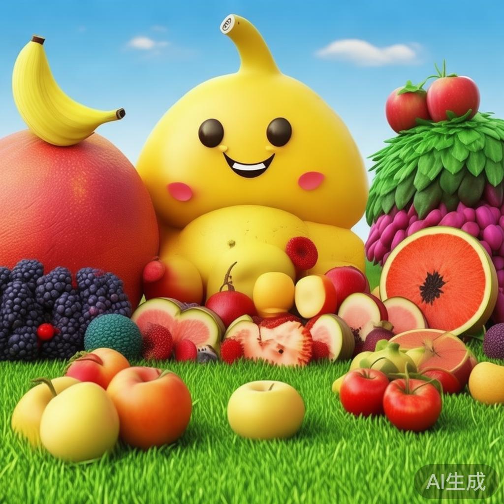 幼儿水果拼盘图片：萌趣水果乐园