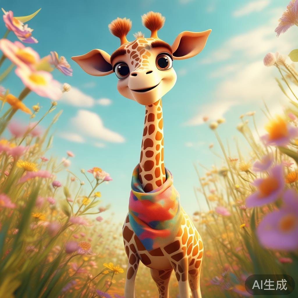 长颈鹿卡通图片，温馨可爱时光