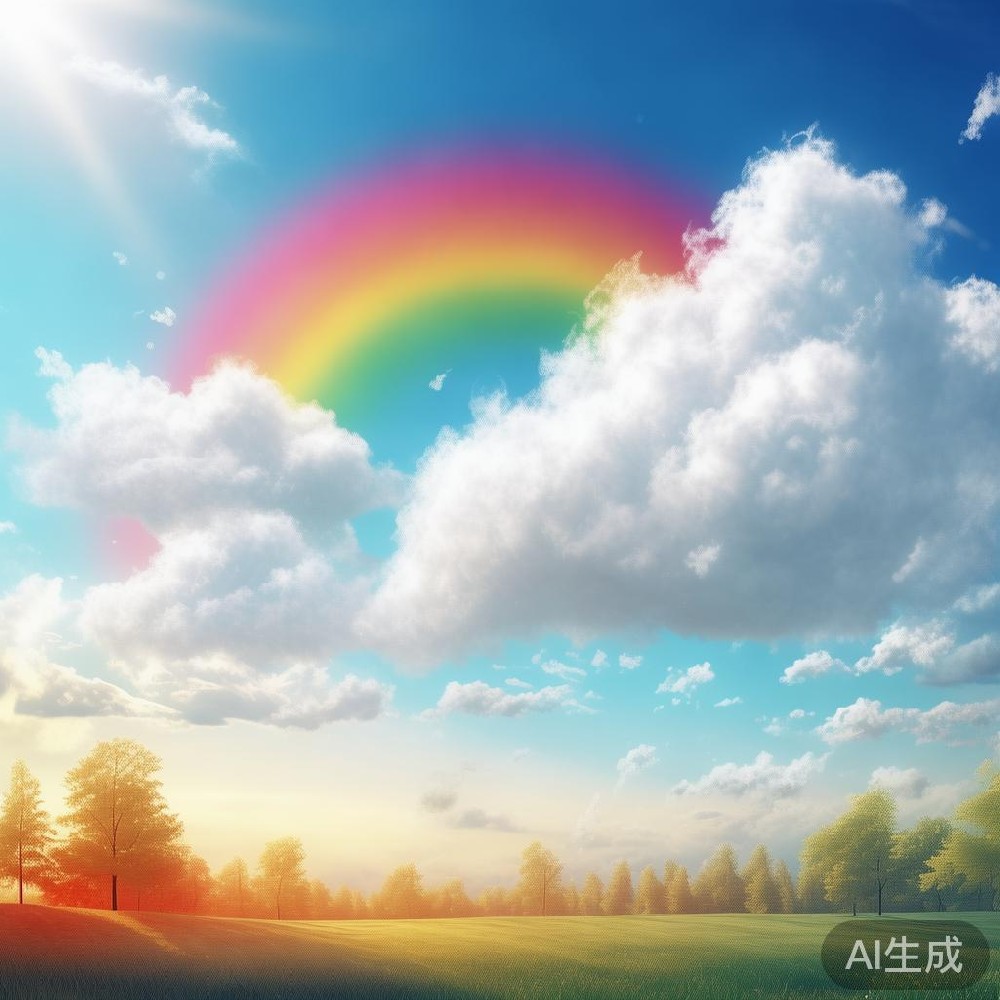 童趣天气小画报：云朵与彩虹的童话梦
